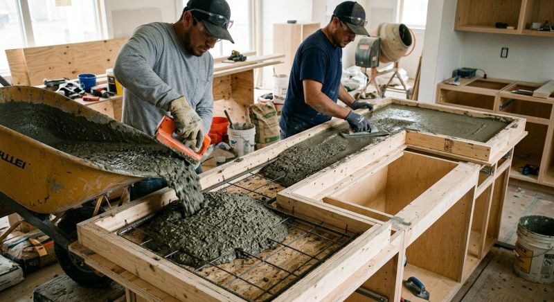 Concrete Countertop Pouring in Santa Rosa, CA